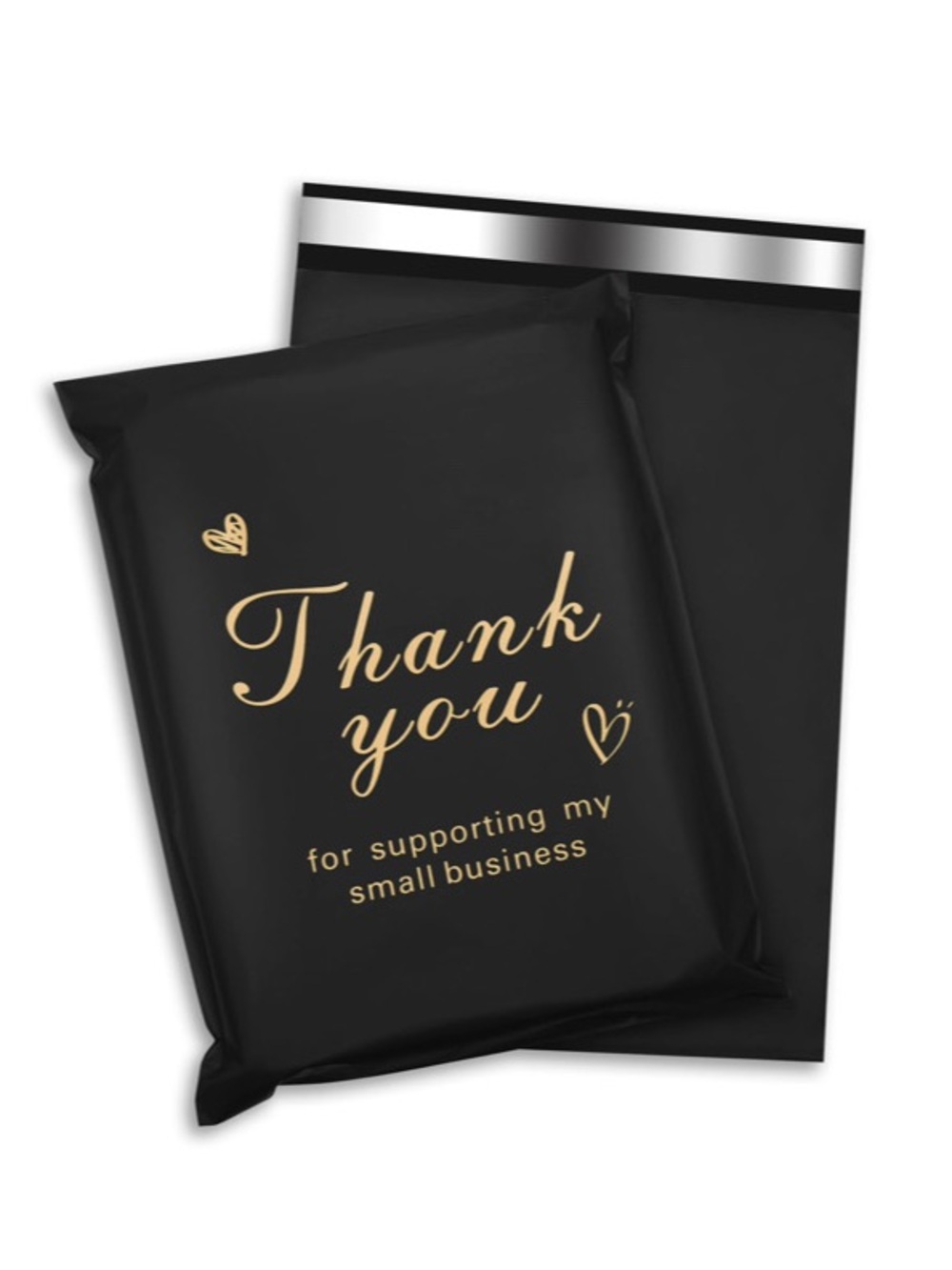 Black Thank You Bubble Mailers - Pack of Shipping Bags